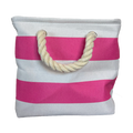 Striped Canvas Tote Pink